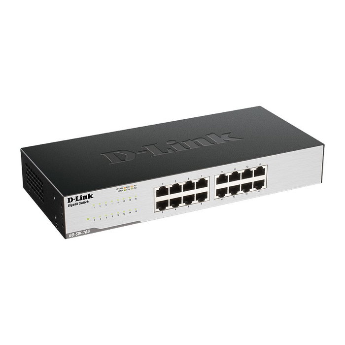 D-Link GO-SW-16G/E Switch de 16 Puertos Gigabit Ethernet, Negro D-Link GO-SW-16G/E Switch de 16 Puertos Gigabit Ethernet, Negro